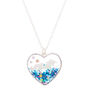 Silver Unicorn Globe Heart Pendant Necklace,