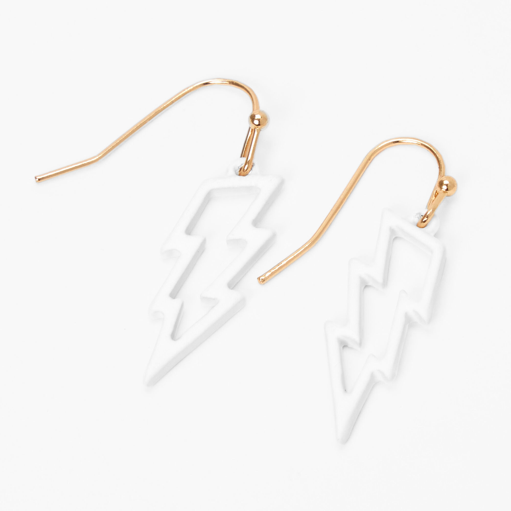 White lightning bolt hot sale earrings