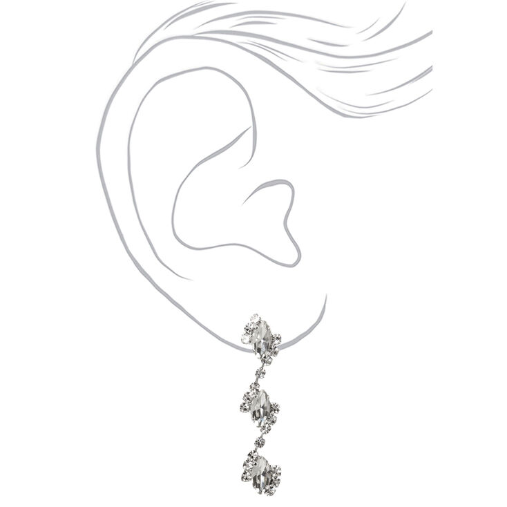 Silver Rhinestone Eye Leaf Jewelry Set - 2 Pack ,