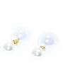 Faux Pearl &amp; Clear Glass Ball Front &amp; Back Stud Earrings,