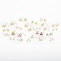Gold Tropical Fruit Mixed Earrings - 20 Pack,