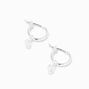 Silver 10MM Cubic Zirconia Hoop Earrings,