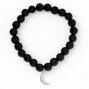 Silver Moon Beaded Stretch Bracelet - Black,
