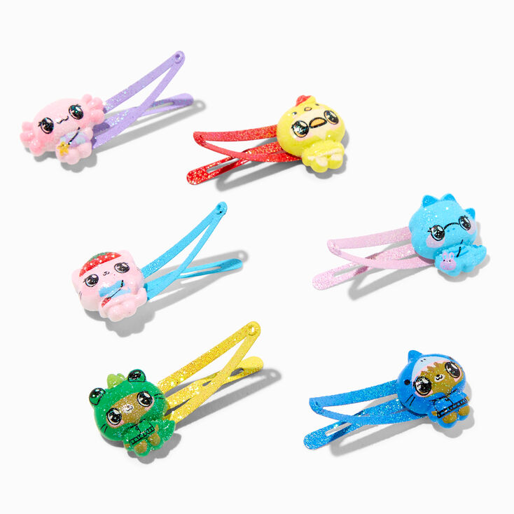 Claire&#39;s Club Glitter Dino Hair Snap Clips - 6 Pack,