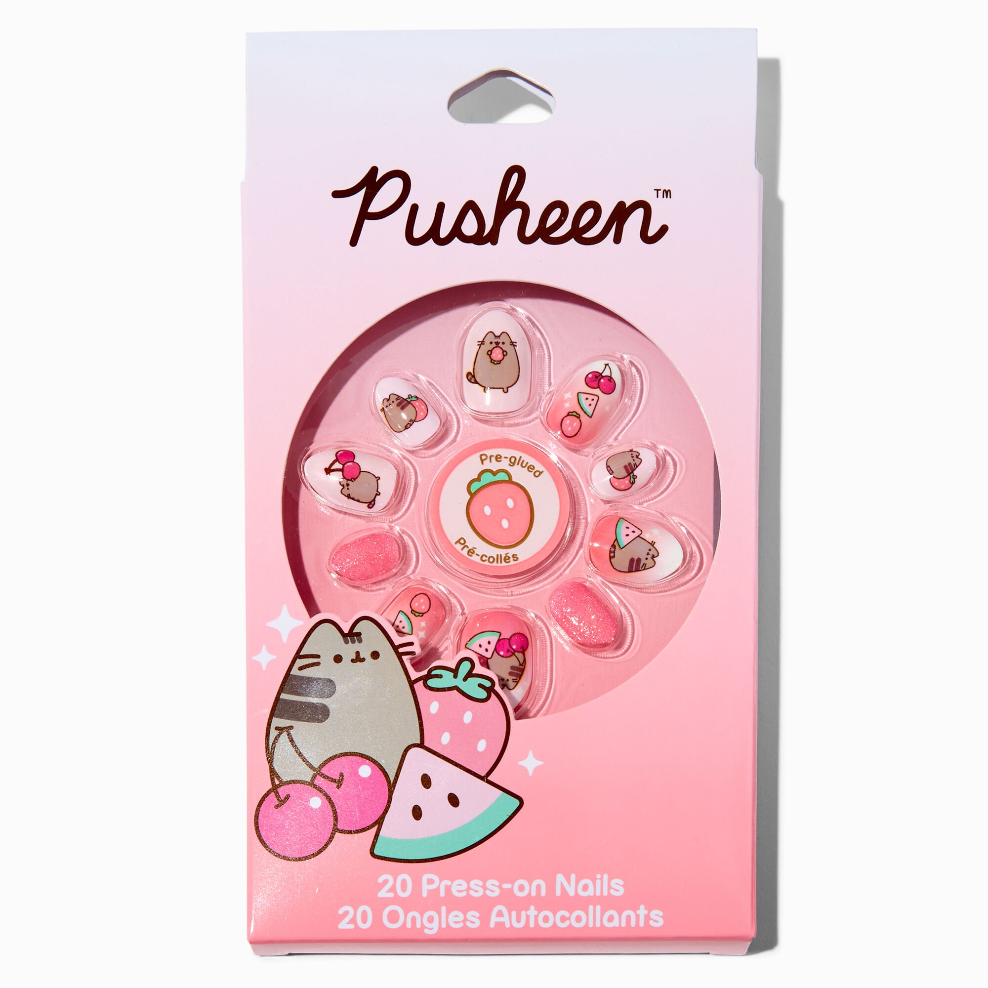 Pusheen® Fruits Press On Faux Nail Set - 20 Pack,