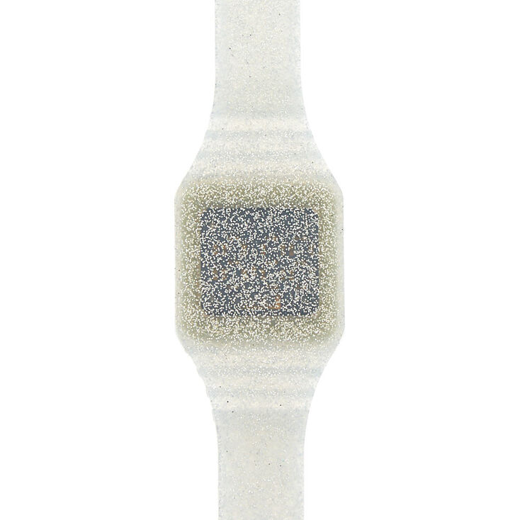 Claire's Montre LED à paillettes argentées