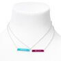 Colliers &agrave; pendentif Membre de l&rsquo;&eacute;quipage Imposteur best friends couleur argent&eacute;e - Lot de 2,