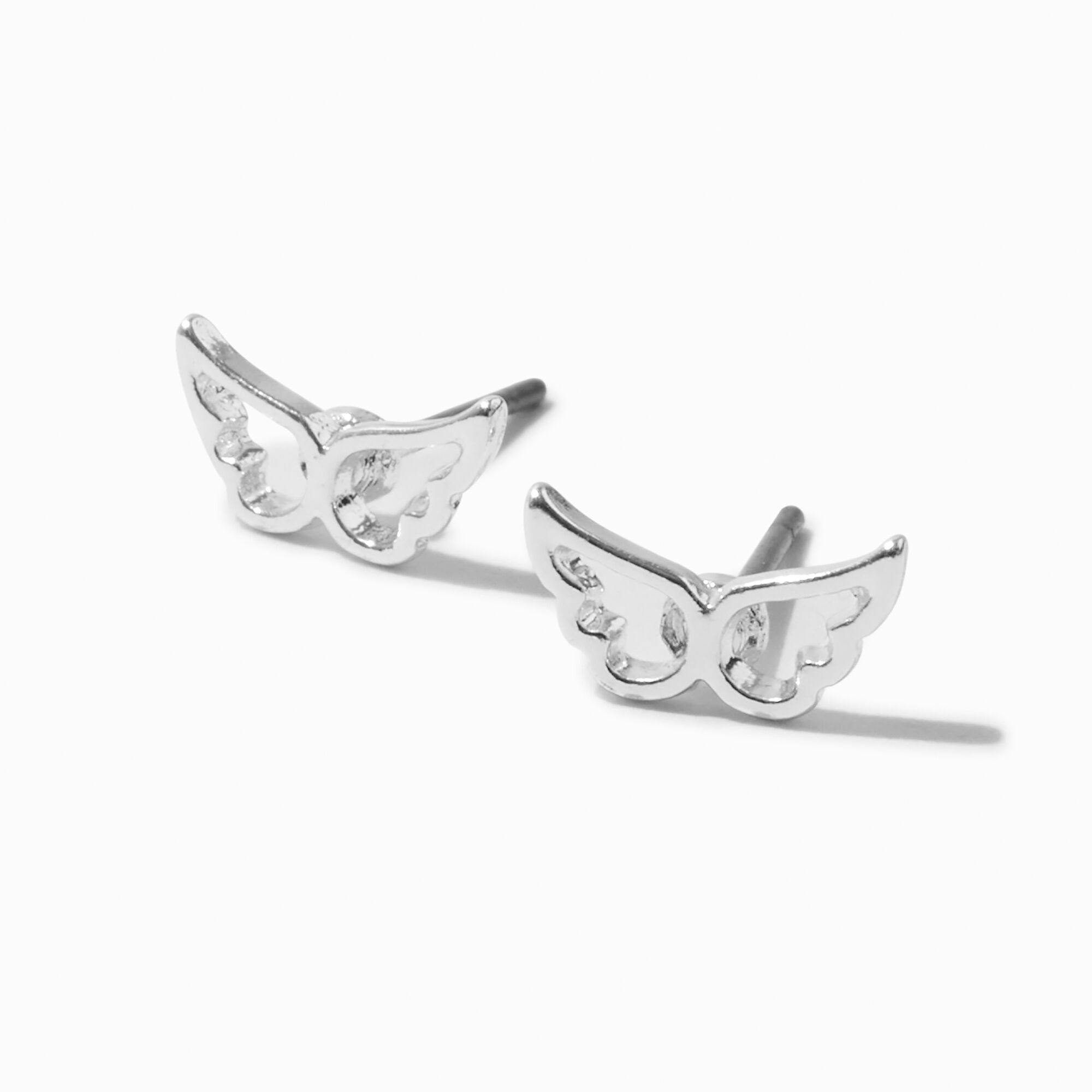 View Claires Tone Butterfly Wings Stud Earrings Silver information