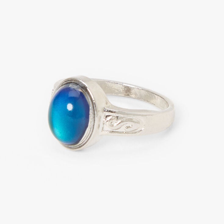 Silver Ornate Oval Mood Ring,