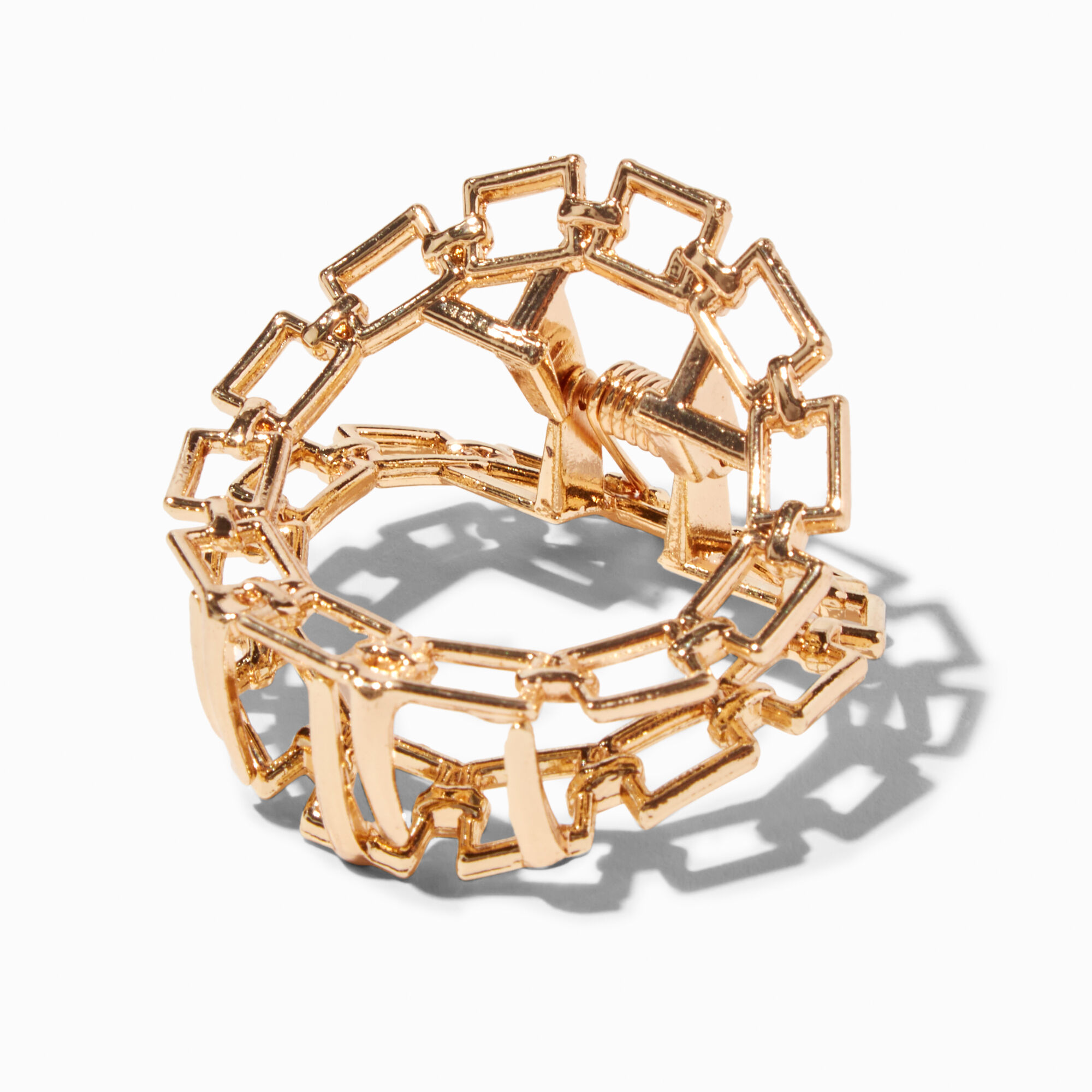 Gold Chain Link Round Hair Claw,