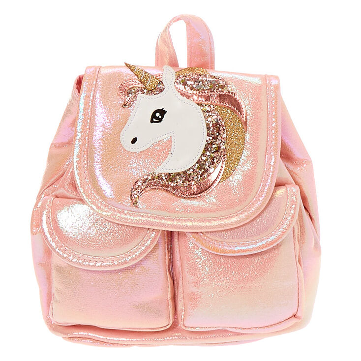 Claire&#39;s Club Iridescent Unicorn Mini Backpack - Pink,