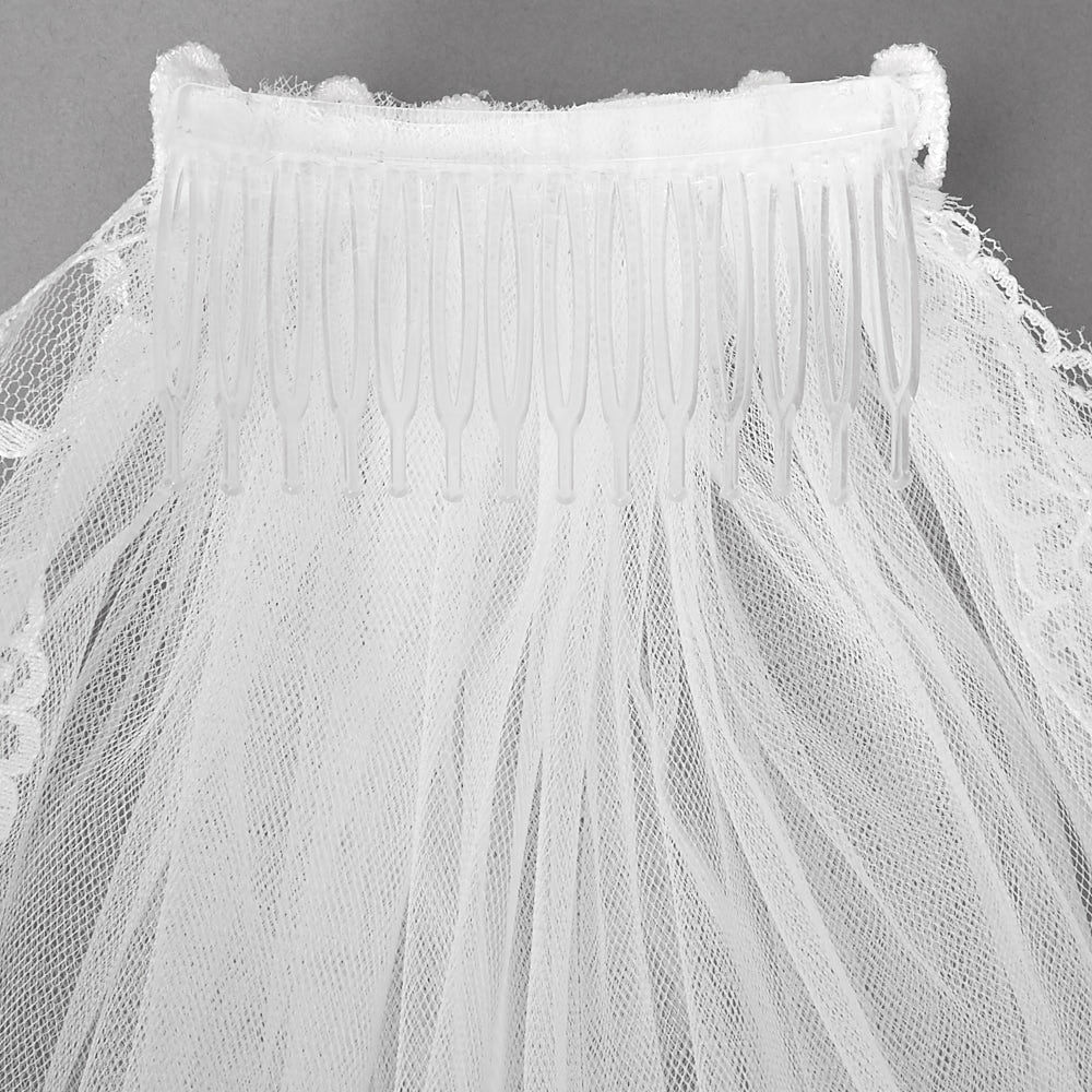 Claire's Club Lace Veil Hair Comb - White,