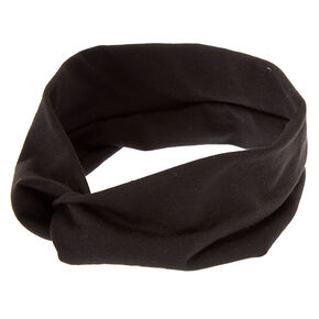 Wide Jersey Twisted Headwrap - Black,