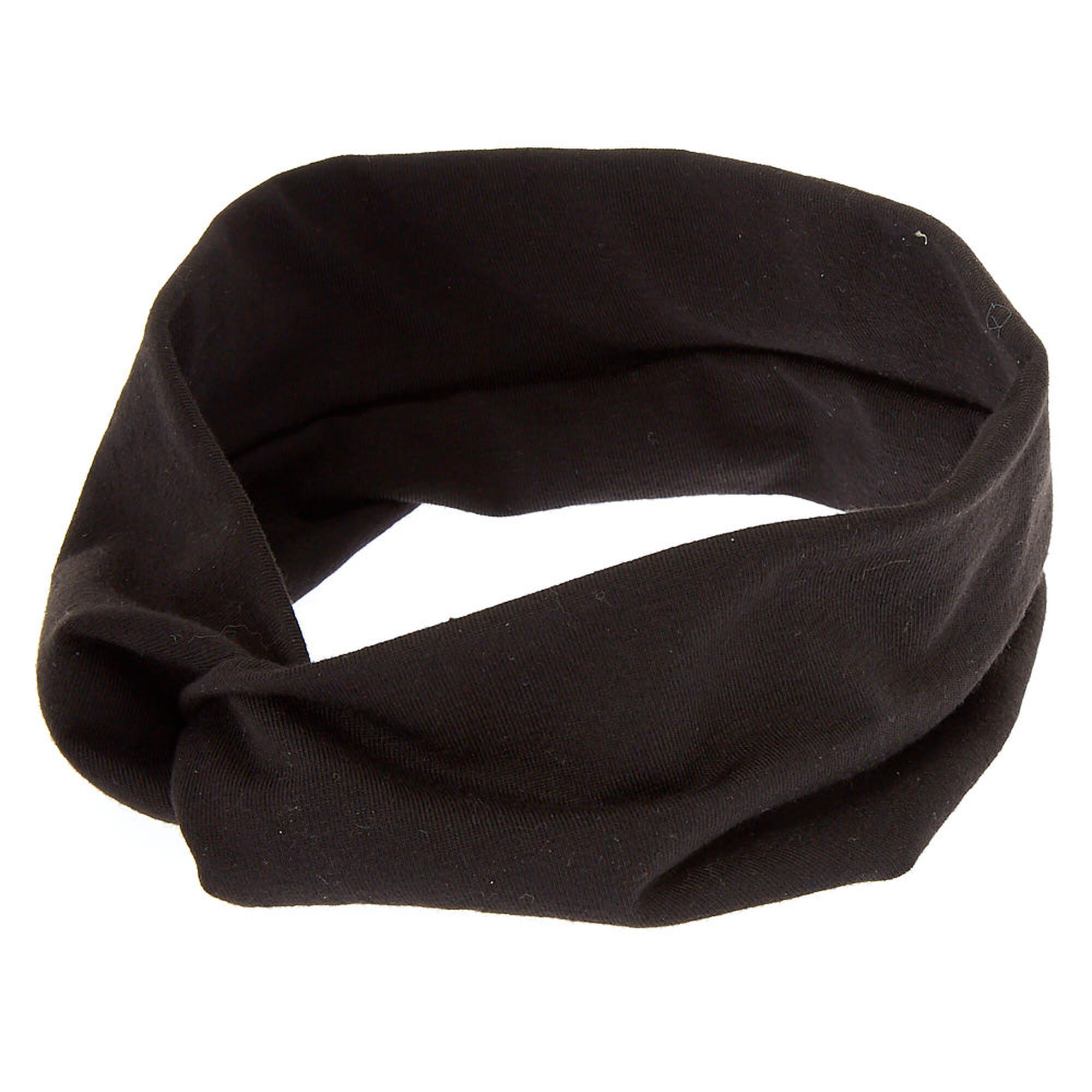 claire's wide jersey twisted headwrap - black