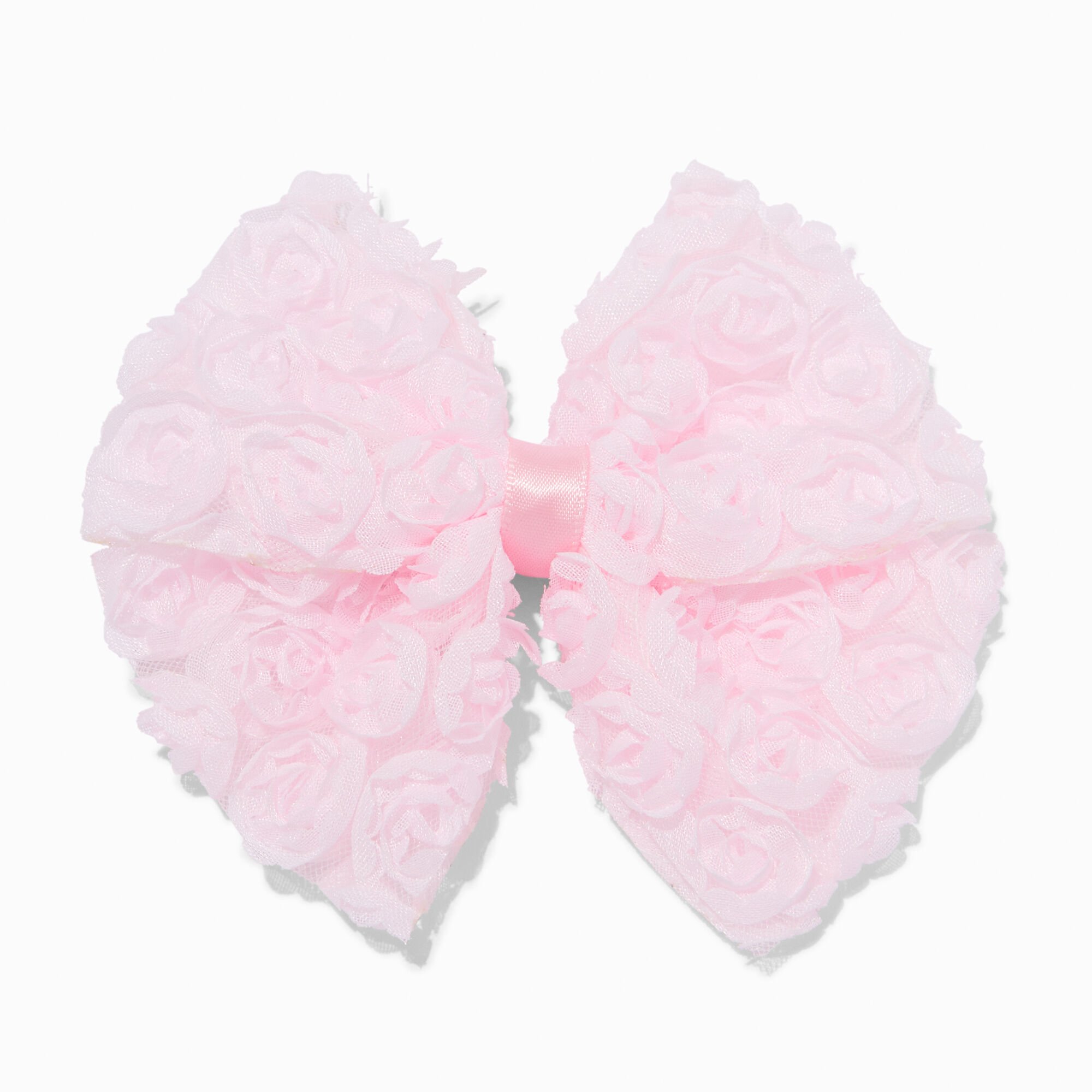 Claire's Club Pink Rose Hair Bow Clip,