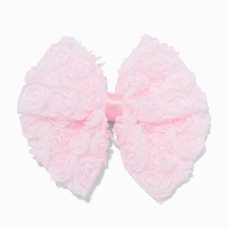 Claire&#39;s Club Pink Rose Hair Bow Clip,