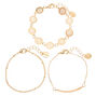 Gold Filigree Chain Bracelets - 3 Pack,