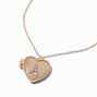 Gold-tone Heart Crystal Initial Locket Pendant Necklace - A,