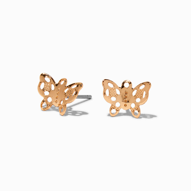 Gold-tone Butterfly Stud Earrings,