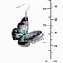 Black Filigree Butterfly 3D 2&quot; Drop Earrings ,