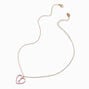 Pink Heart Initial Pendant Necklace - L,
