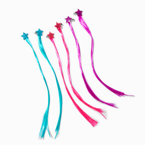 Claire&#39;s Club Jeweled Stars Faux Hair Snap Hair Clips - 6 Pack,
