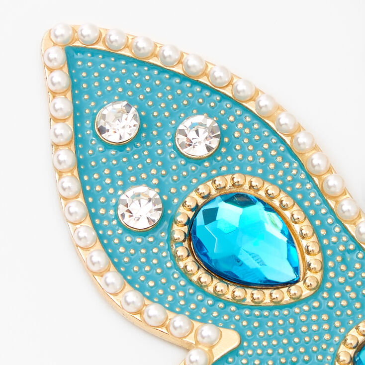Gold XL Butterfly Keyring - Blue,