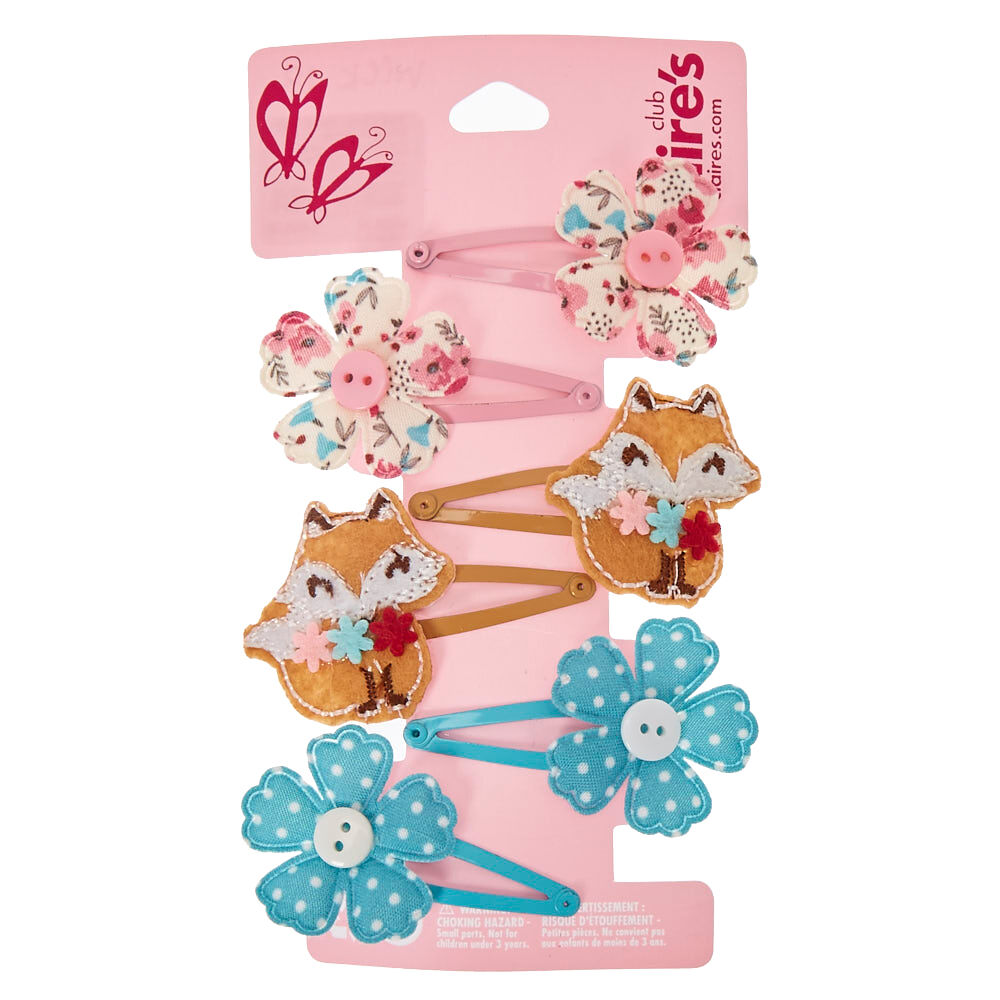 Claire's Club Flower Snap Hair Clips - 6 Pack,