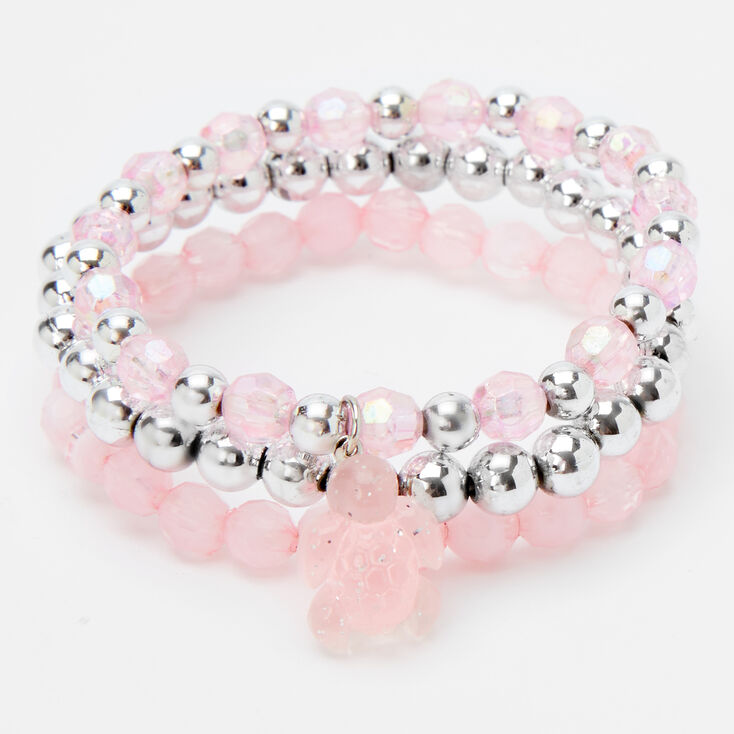 Claire&#39;s Club Turtle Beaded Stretch Bracelets - Pink, 3 Pack,