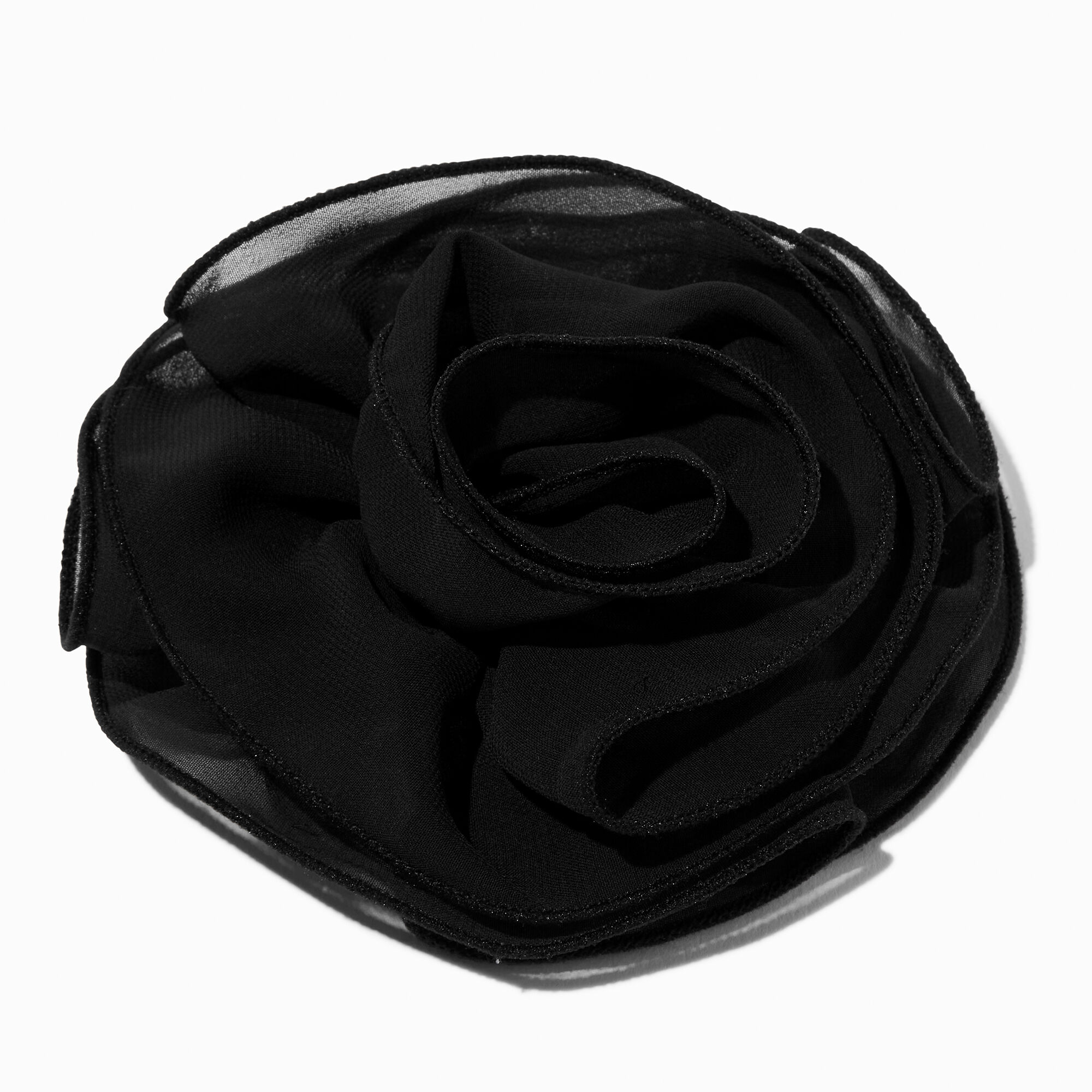 Claire's Grande barrette florale rosette noire