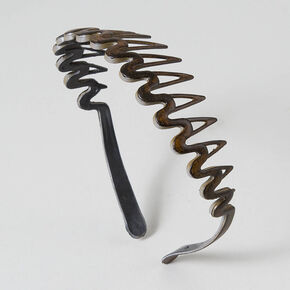 Zig Zag Tooth Comb Headband - Brown,