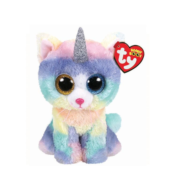 Ty Beanie Boo Small Heather the Unicorn Cat Soft Toy,