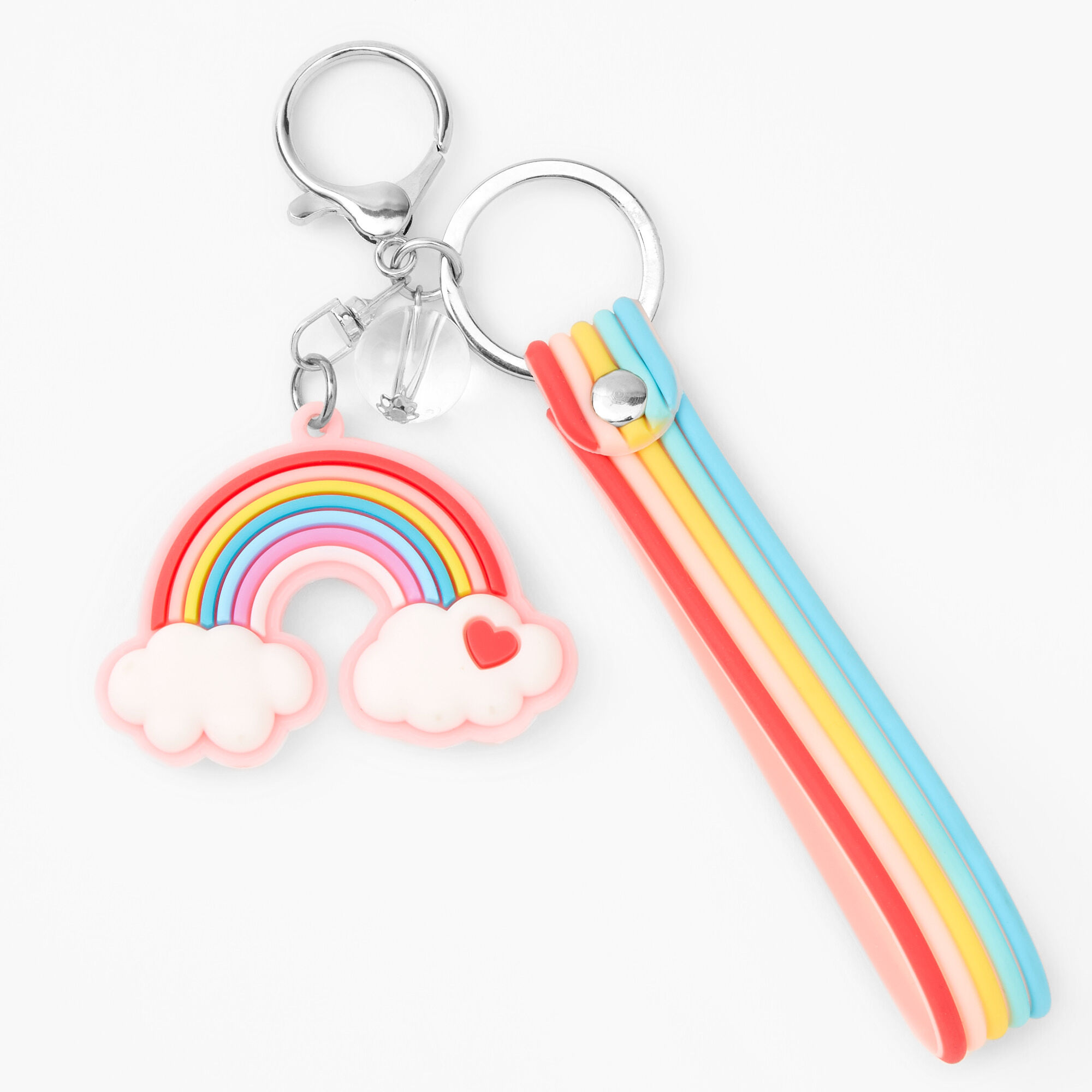 Claire's Porte-clés arc-en-ciel pastel en silicone