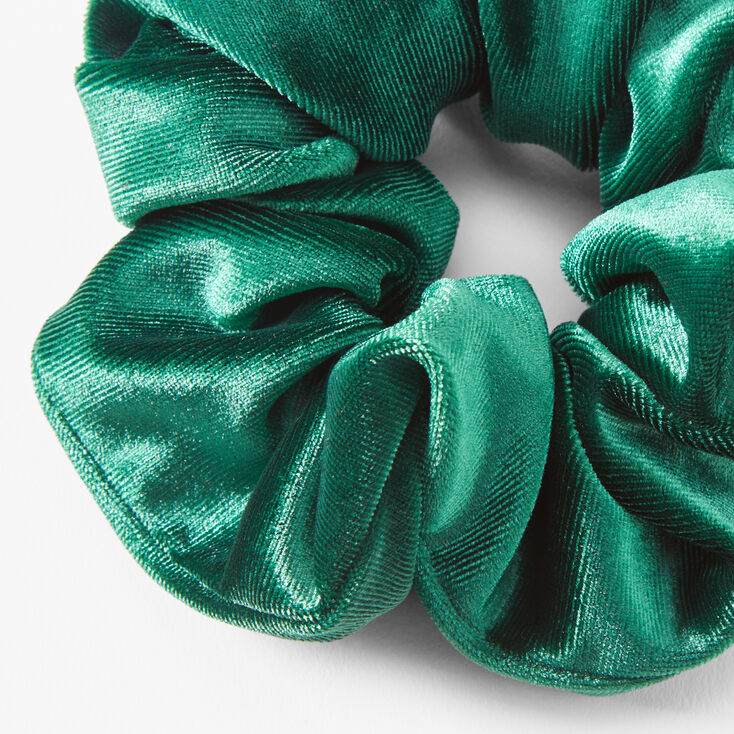 Medium Flat Velvet Hair Scrunchie - Emerald,