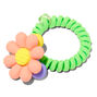 Pink Flower Green Spiral Hair Tie,