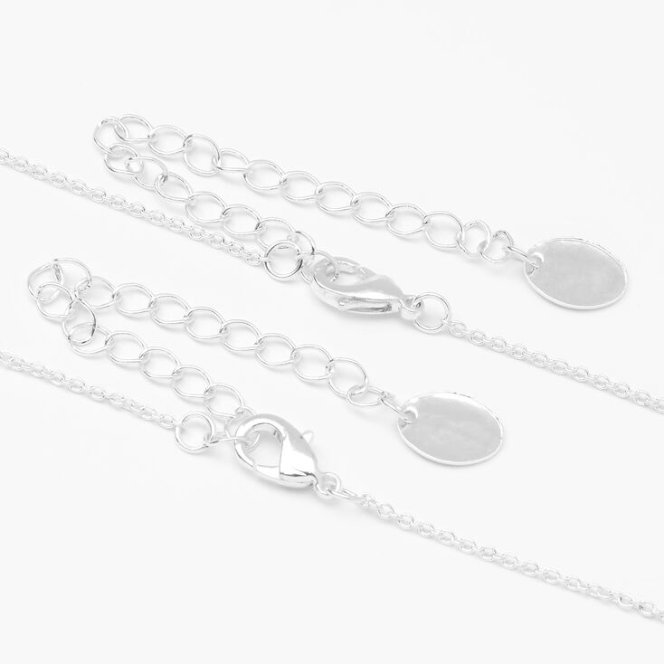 Partners In Crime Heart Pendant Necklaces - 2 Pack, Silver,