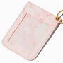 Pink Marble Beaded Wristlet Card Case,