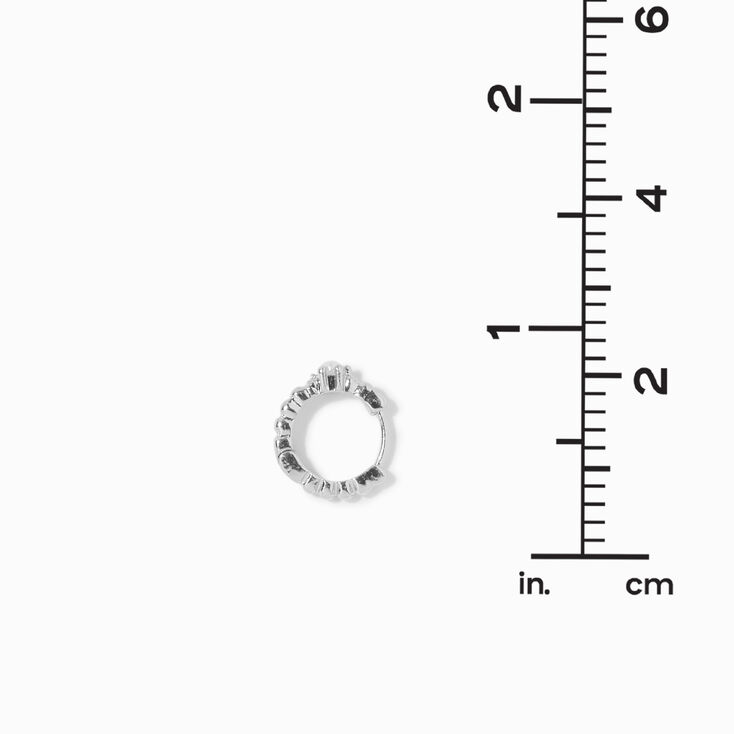 Silver-tone 15MM Squiggle Pearl Huggie Hoop Earrings,