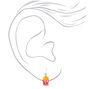 Silver 1&quot; Happy Popcorn Drop Earrings - Red,