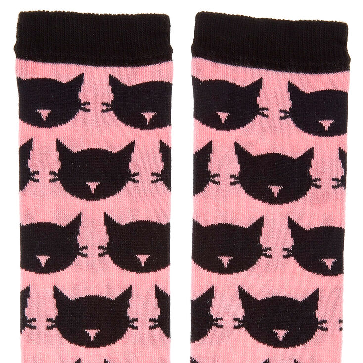 Chaussettes Montantes Chat Noir Et Rose Claire S Fr