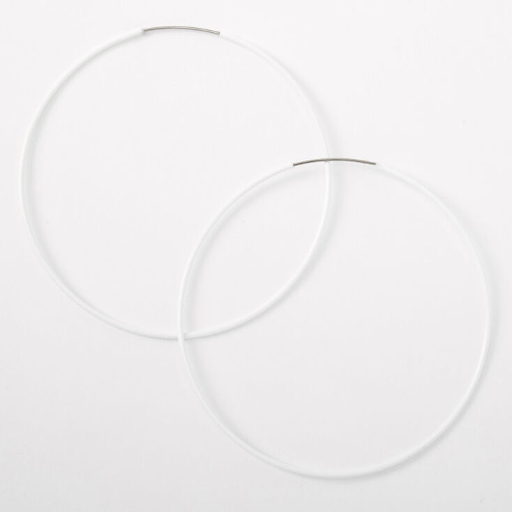 White 60MM Hoop Earrings,