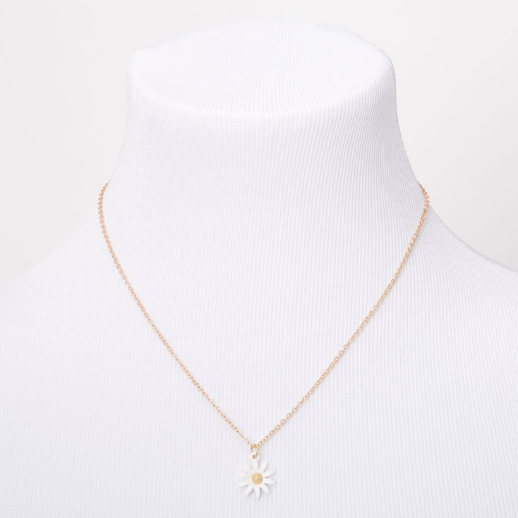 Gold Dainty Daisy Pendant Necklace,