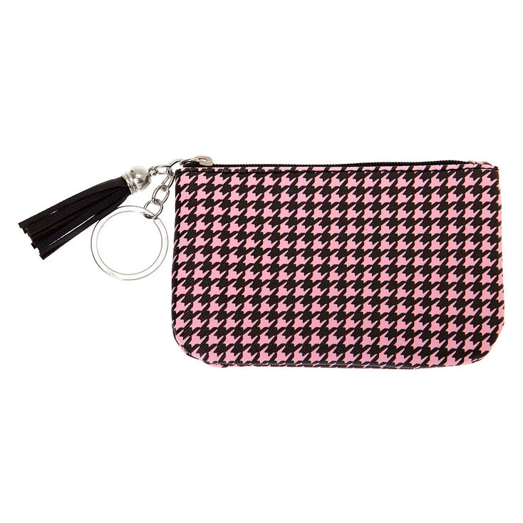 Claire's Porte-monnaie à pompons pied-de-poule