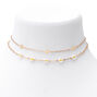 Gold Daisy Chain Choker Necklaces - 2 Pack,