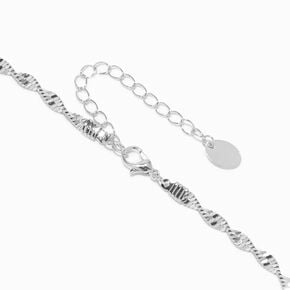 Silver-tone Twisted Chain Necklace,