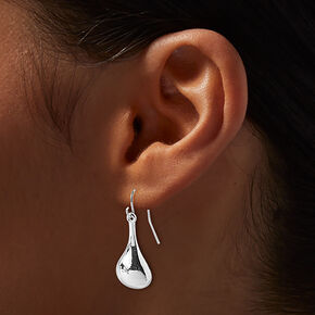 Silver-tone Liquid Drop Earrings,