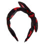 Cherry Knotted Bow Headband - Black,
