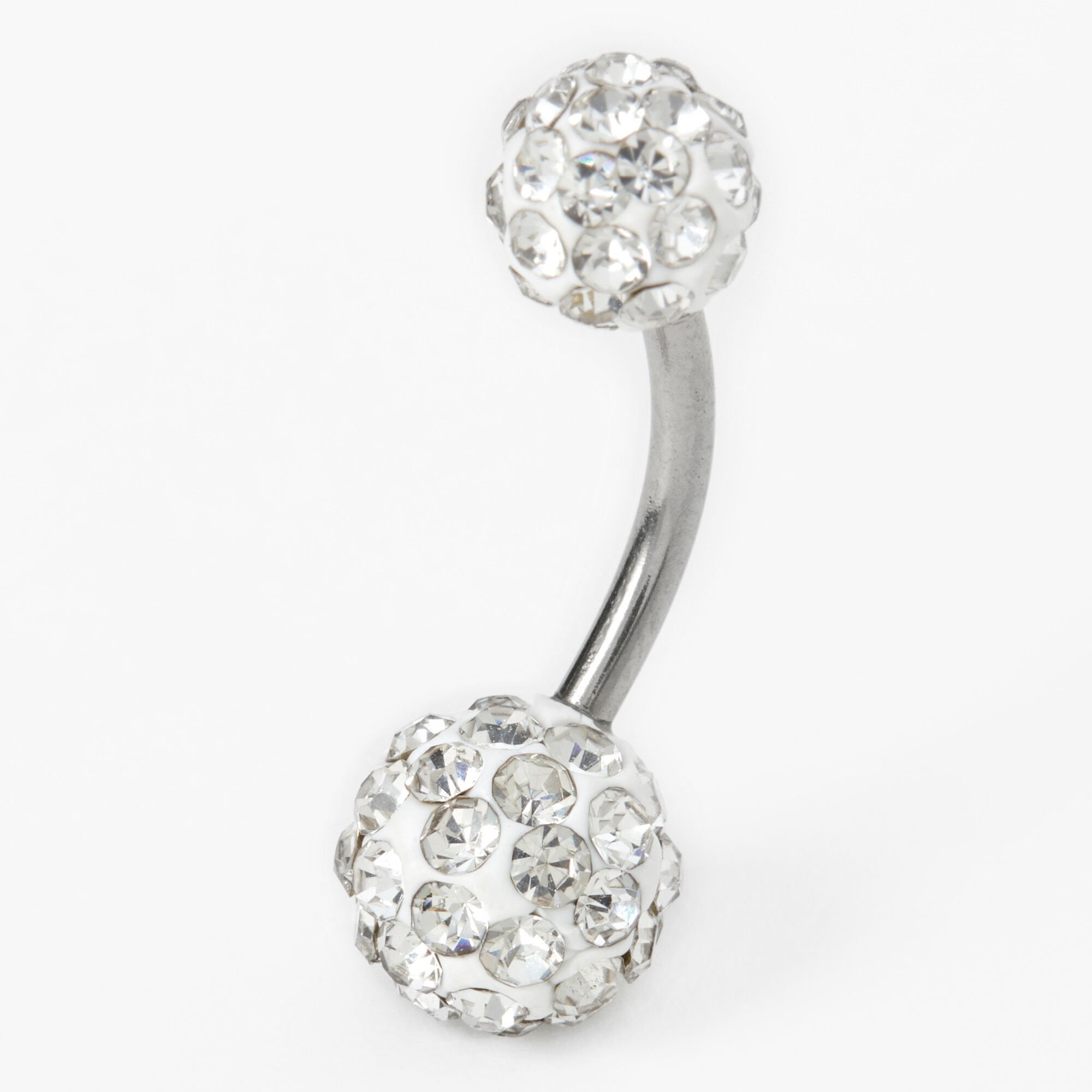 Silver tone 14G Fireball Belly Ring Claire s