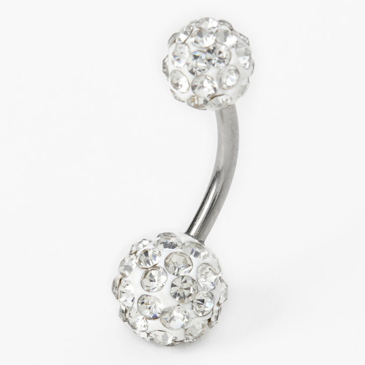 Silver-tone 14G Fireball Belly Ring,