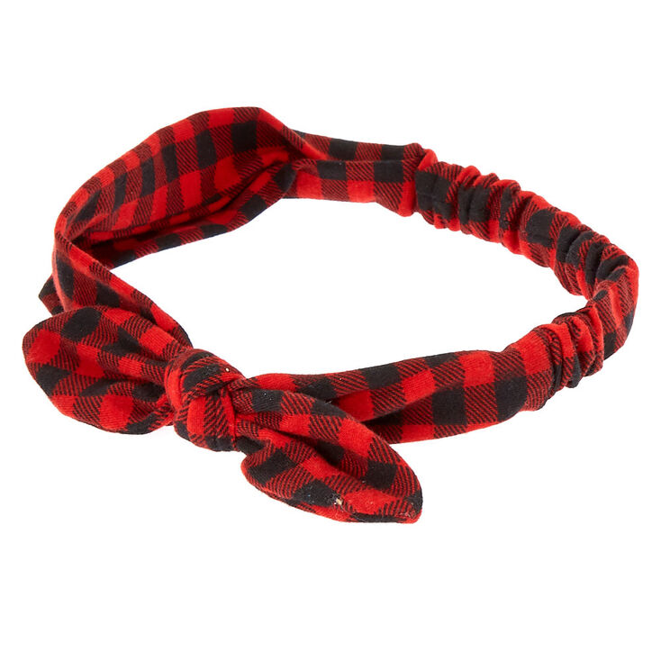 Claire's Bandeau à nœud rouge à gros carreaux